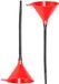 Cogex Entonnoir de carburant pour véhicules - 2x - avec tuyau D1.3 cm - plastique - rouge - essence / huile