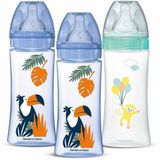 Dodie Set van 3 babyflessen - Anti-koliek - 330 ml - Blauw en groen
