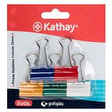Kathay 86401299 Blister met 5 klemmen, 25 mm, verschillende kleuren
