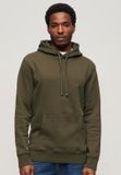 Superdry Hoodie met Losse Pasvorm en Klein Logo - Heren - Maat L - Katoen - Army Khaki