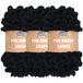 JubileeYarn Fun Finger Loops Garen - Polyester Jumbo Gewicht Loop Garen - 100g/Skein - Zwart - 3 strengen