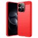 Xiaomi Étui Xiaomi Redmi Note 17 Pro en TPU Brossé - Fibre de Carbone - Rouge