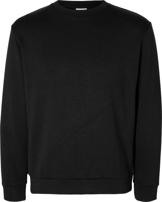Selected Homme SLHEMANUEL Heren Trui - Zwart - Maat S - Ronde Hals - Slim Fit