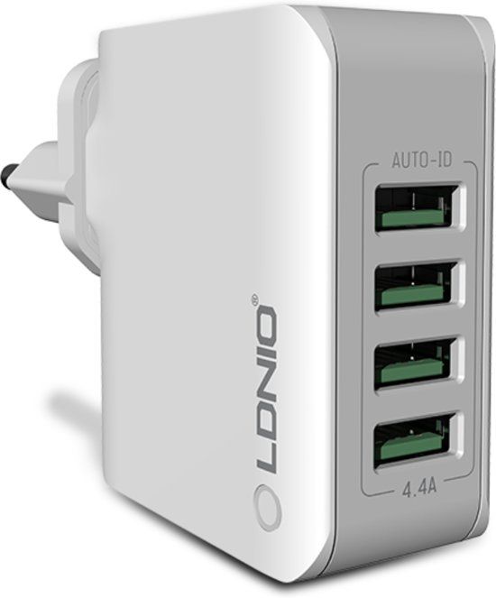 LDNIO Stekker met 4 USB poorten 5V 4.4A