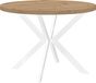 Table à manger ENDIK blanc, 110/210 cm extensible, chêne Artisan avec piètement en métal – Industriel, style Loft