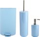 MSV Accessoire de salle de bain Moods - poubelle à pédale - gobelet - distributeur de savon - bleu clair - plastique
