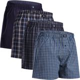 DANISH ENDURANCE Losse Boxershorts biologisch katoen Heren Ondergoed - Knoopgulp - 4-pack - Blauw Grijs Mix - Maat M