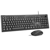 Rii Toetsenbordset met bekabelde pc-toetsenbord met kabel, spatwaterdicht, ergonomisch, USB-poort, pc/laptop, Windows/macOS, kantoor/school, Duitse QWERTZ-lay-out, zwart