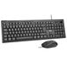 Rii Toetsenbordset met bekabelde pc-toetsenbord met kabel, spatwaterdicht, ergonomisch, USB-poort, pc/laptop, Windows/macOS, kantoor/school, Duitse QWERTZ-lay-out, zwart