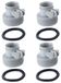Set de 4 adaptateurs de tuyau de piscine 1,5 pouce