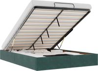 vidaXL Ottomaans bedframe zonder matras, donkergroen, 140 x 200 cm, fluweel