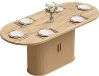 Homcom Eettafel MDF 180 x 80 x 75 cm Eiken