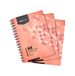 Amazon Basics Notitieboekjes, ringband, 100 vellen, 200 pagina's, A5, 80g/m2, rood, set van 3