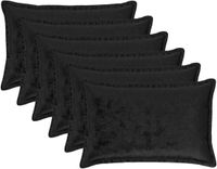 vidaXL Housse de coussin 6 pièces BOIS Noir 50 x 80 cm Flanelle