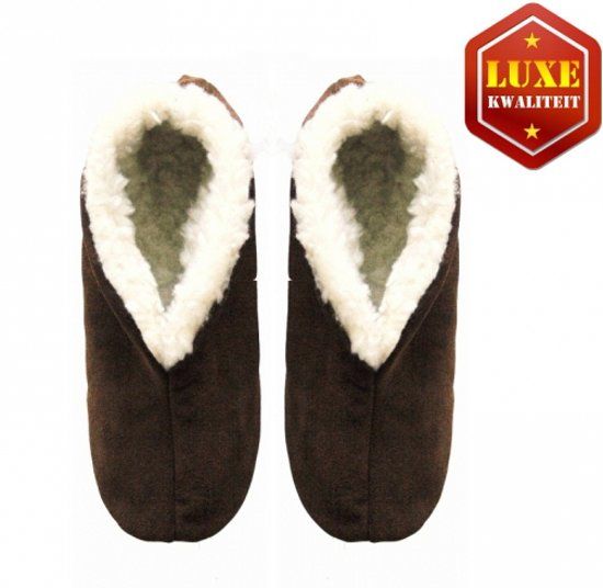 Bernardino Bruine echte suede Spaanse sloffen dames maat 40