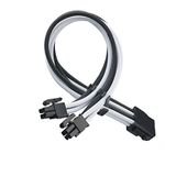 Silverstone SST-PP07E-EPS8BW - voeding-verlengkabel 30cm EPS 8pin op EPS/ATX 4+4pin, zwart + wit