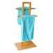 Relaxdays handdoekrek bamboe, met 2 stangen, vrijstaand, zonder boren, voor badkamer, HBD 85 x 37 x 25 cm, natuur