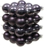 Othmar Decorations kerstballen - 36x st - lila paars - D6 cm - glas - kerstversiering
