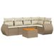 vidaXL Loungeset met kussens, polyrattan, beige
