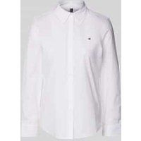 Tommy Feed: Regular fit overhemdblouse met logostitching