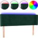 Velours Tête de lit à LED vert foncé 147x16x78/88 cm