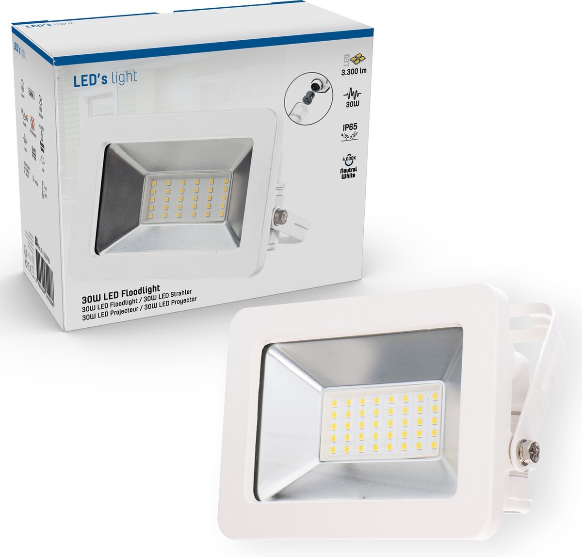 Proventa Proventa® EasyFix LED Schijnwerper voor buiten & binnen - IP65 - 3300 lm - Wit