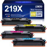 219X set de 4 cartouches de toner avec puce, noir, cyan, magenta, jaune