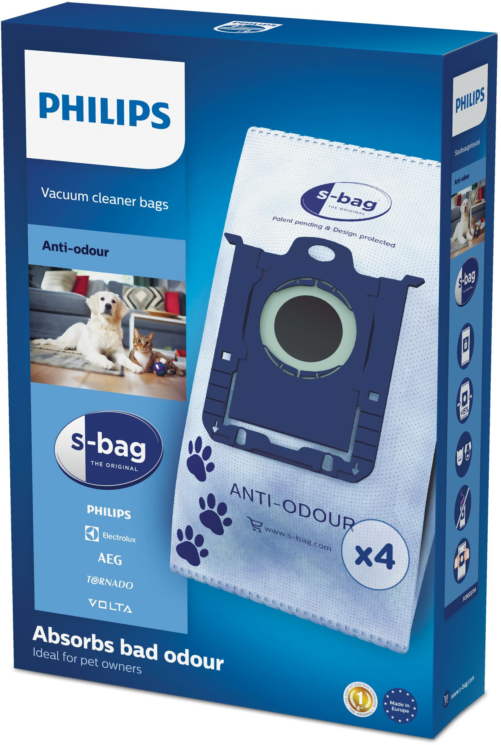 Philips s-bag FC8023/04 - Stofzuigerzakken - 4 stuks