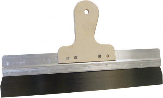 Super Prof Spackmes Aluminium/RVS 380mm met Houten Handgreep