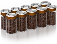 Arendo Pots de conservation, set de 10, 1000 ml, verre borosilicaté, couvercle à clip sous vide, acier inoxydable, transparent
