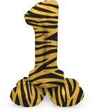Folat - Staande folieballon Cijfer 1 Tiger Chic - 72 cm