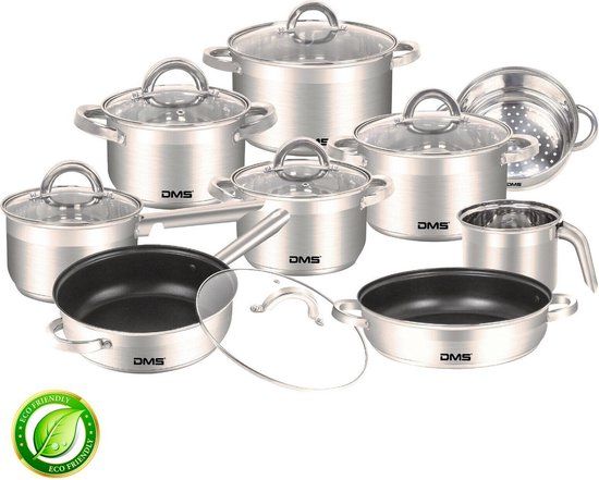 DMS TSE2015 15-delige pannenset - Inox - Inductie - Met deksel