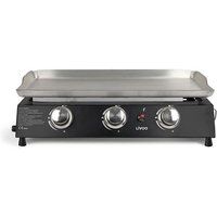Livoo DOC249 7500 W roestvrijstalen gasplancha zwart en grijs