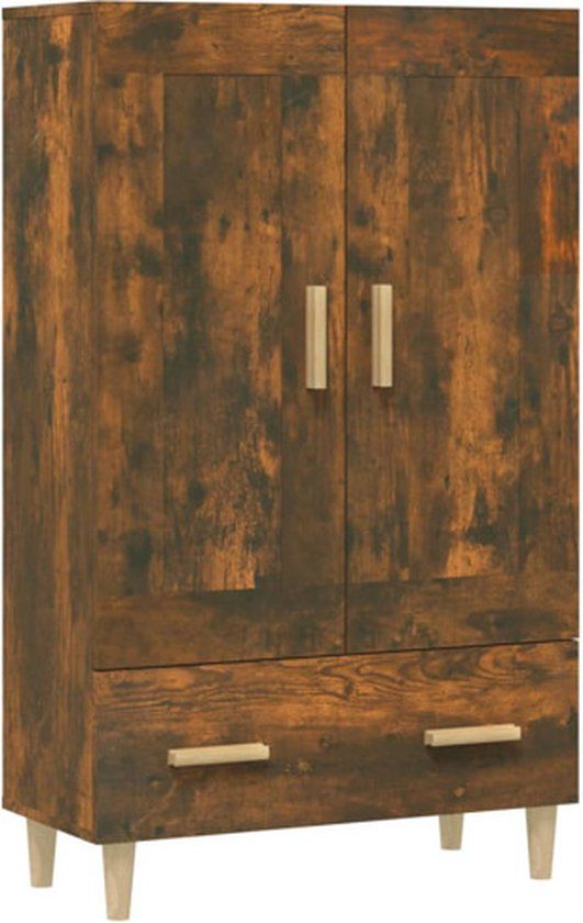 vidaXL Hoge kast 70x31x115 cm bewerkt hout gerookt eikenkleurig