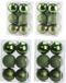 Cosy & Trendy boules de Noël vert pomme - 36 pièces - 6 et 8 cm - mat, brillant, paillettes mix