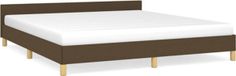 vidaXL Bedframe zonder matras, stof, donkerbruin, 160x200 cm