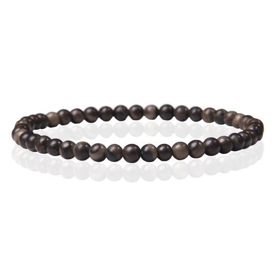 Memphis Natuursteen Armband - 4mm Black Malachite
