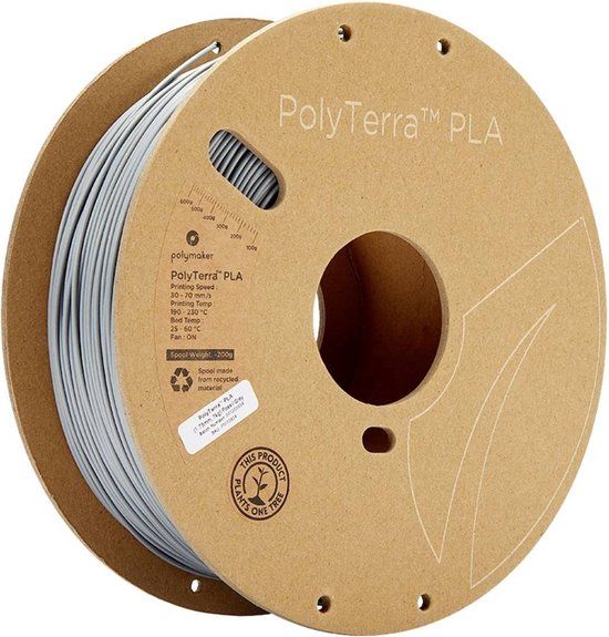 Polymaker Polyterra PLA filament 1.75 mm - 1 kg - Fossiel Grijs