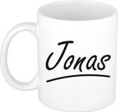 Bellatio Decorations Jonas Naam koffiemok - wit - keramiek