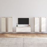 Maison Exclusive - Meuble TV, 5 pièces, blanc, bois de pin massif
