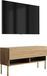 3E 3xE living.com 3xE living TV-meubel 100 cm, eikenhout "Craft" afwerking, rechte gouden poten