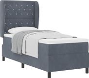 vidaXL Boxspring bed met kussen Donkergrijs 200 x 80 cm Fluweel