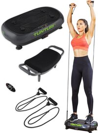 Tunturi Cardio Fit V10 Trilplaat - Incl. fitnesstoel - Vibrationplate - 30 snelheden - 5 programma's - Zwart