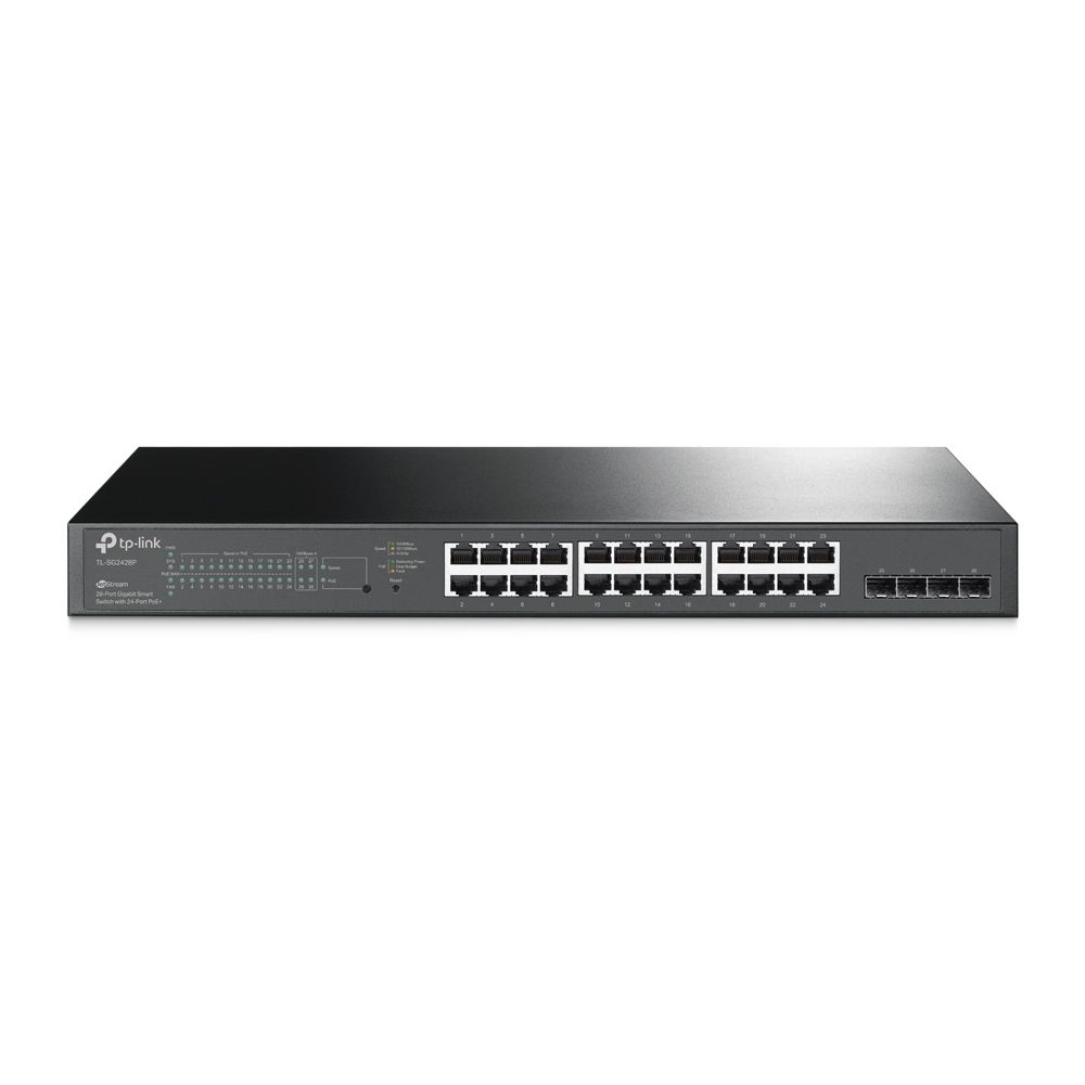 TP-Link JetStream TL-SG2428P - Managed Gigabit PoE+ Switch - 24-Port - L2/L2+ - Black