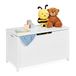 Relaxdays speelgoedkist, grote speelgoed opbergkist, kinderkamer, woonkamer, HBD 45 x 80 x 40 cm, mdf, speelgoedbox, wit