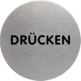 DURABLE Picto "Drücken" 65mm acier inoxydable