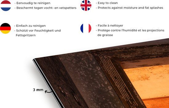 KitchenYeah Spatscherm keuken 120x80 cm - Aluminium - Multicolor
