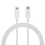 Masterplug USBCL35G1-MP 1M Apple Lightning naar USB C opladen en synchroniseren kabel 2A 18W 480MBPS (wit), vinyl
