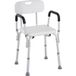 Icecat Chaise de douche en aluminium réglable en hauteur, pieds antidérapants, 51,5x51,5x71-84cm, blanc - Siège de bain sécurisé, pliable, léger, pour personnes âgées ou handicapées.