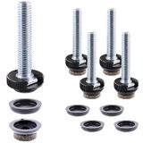 Wagner Justus Slim 15418599 Meubelpoot, verstelvoet, 4 stuks, Ø 20 x M8 x 20 mm, inclusief QuickClick System, glijinzetstuk van wolvilt, ultrasoft & kunststof, zwart, elk Ø 20 mm, elk